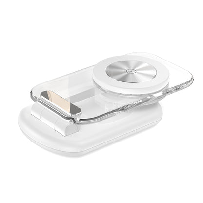 Minimalist Transparent White 3-in-1 Magnetic Wireless Charging Dock for a Clean Desk Aesthetic