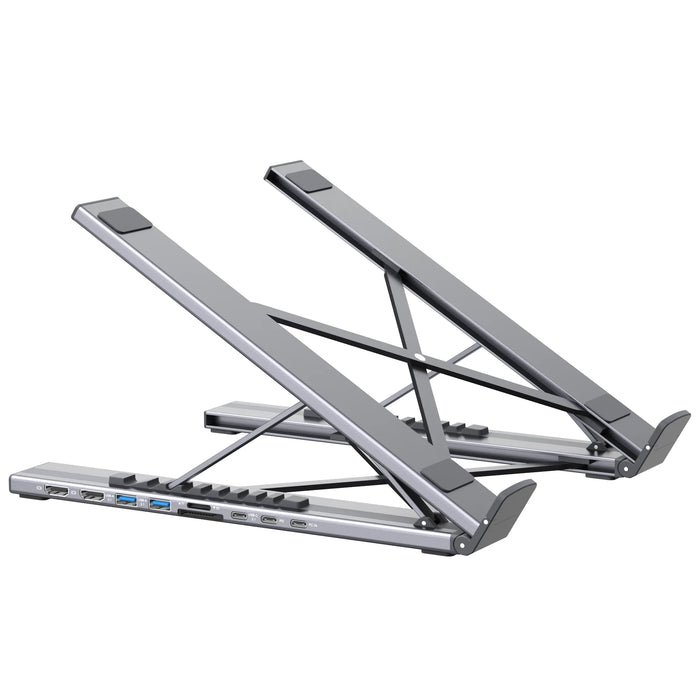 Mukiya USB-C Laptop Docking Station Stand Pro - Dual 4K@60Hz HDMI Support
