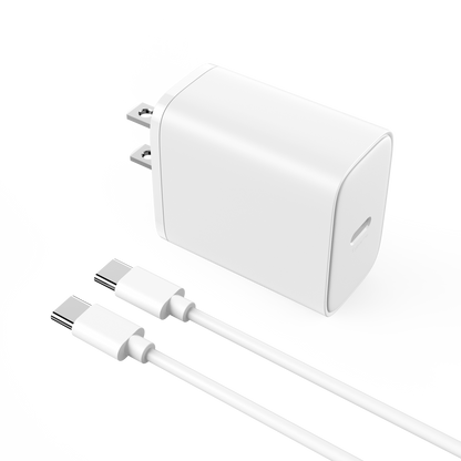 Mukiya Minimalist White 45W USB-C Charger with 6.6ft Long White Fast Charging Cord for Home Use